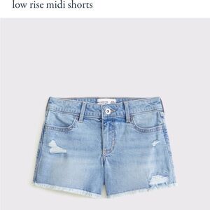 1 pair - Abercrombie Kids Low Rise MIDI Denim Shorts